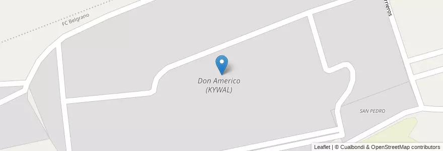 Mapa de ubicacion de Don Americo (KYWAL) en アルゼンチン, チリ, メンドーサ州, Departamento Luján De Cuyo, Distrito Las Compuertas, Luján De Cuyo.