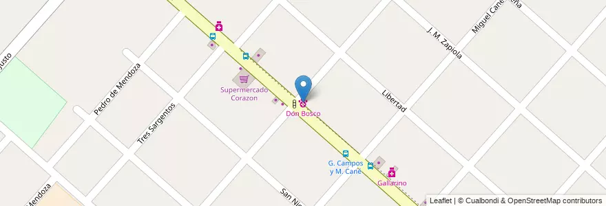 Mapa de ubicacion de Don Bosco en الأرجنتين, بوينس آيرس.