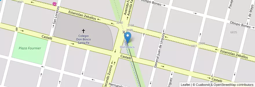 Mapa de ubicacion de Don Bosco en الأرجنتين, سانتا في, إدارة العاصمة, سانتا في العاصمة, سانتا في.