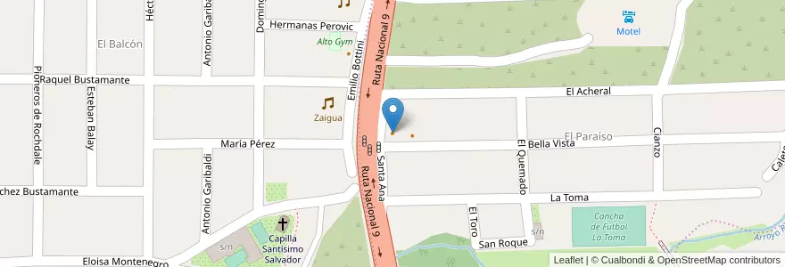 Mapa de ubicacion de Don cangrejo restaurant-cafe-bar en 阿根廷, Jujuy, Departamento Doctor Manuel Belgrano, Municipio De San Salvador De Jujuy, Alto Comedero.