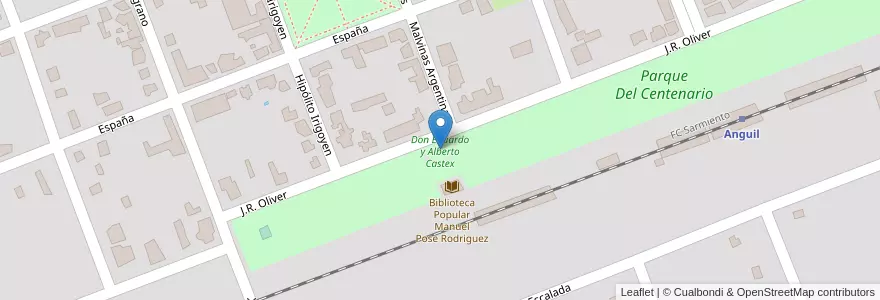 Mapa de ubicacion de Don Eduardo y Alberto Castex en アルゼンチン, ラ・パンパ州, Departamento Capital, Municipio De Anguil, Anguil.