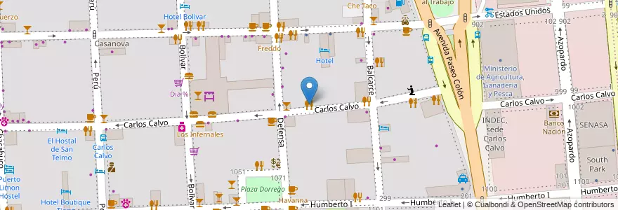 Mapa de ubicacion de Don Ernesto, San Telmo en الأرجنتين, Ciudad Autónoma De Buenos Aires, Comuna 1, Buenos Aires.