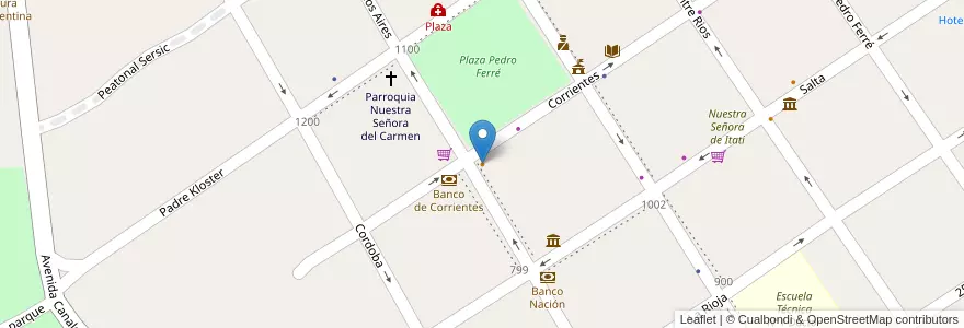 Mapa de ubicacion de Don Gaspar en Argentinië, Corrientes, Departamento Bella Vista, Municipio De Bella Vista.