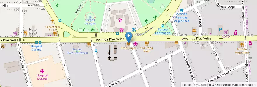 Mapa de ubicacion de Don Hugo, Caballito en 阿根廷, Ciudad Autónoma De Buenos Aires, 布宜诺斯艾利斯, Comuna 6.
