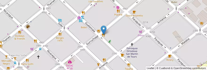 Mapa de ubicacion de Don Julio, Palermo en 阿根廷, Ciudad Autónoma De Buenos Aires, 布宜诺斯艾利斯, Comuna 14.