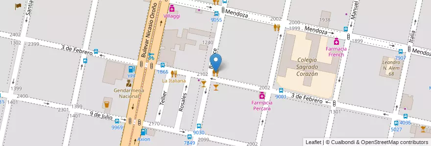 Mapa de ubicacion de Don Julio en Аргентина, Санта-Фе, Departamento Rosario, Municipio De Rosario, Росарио.