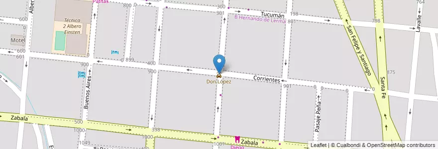 Mapa de ubicacion de Don López en 阿根廷, Salta, Capital, Municipio De Salta, Salta.