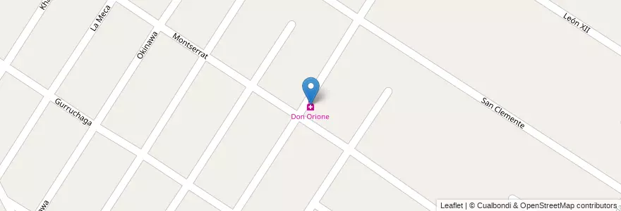 Mapa de ubicacion de Don Orione en Arjantin, Buenos Aires, Partido De Florencio Varela, Zeballos.