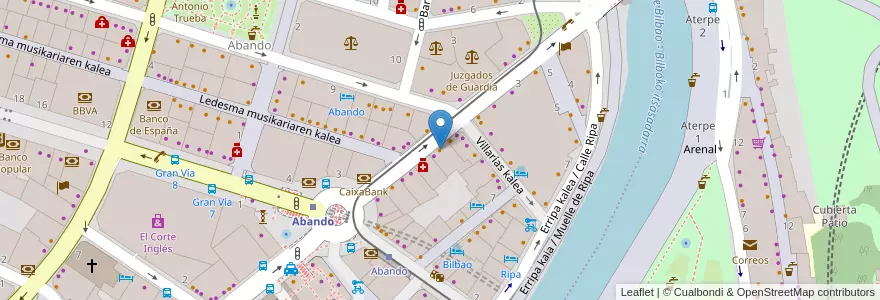 Mapa de ubicacion de Don Paco en Spanien, Autonome Gemeinschaft Baskenland, Bizkaia, Bilboaldea, Bilbao.
