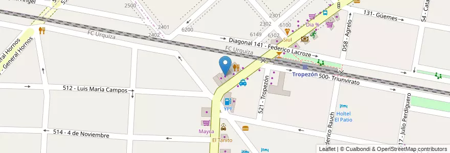 Mapa de ubicacion de Don Pastor en Argentinië, Buenos Aires, Partido De Tres De Febrero.