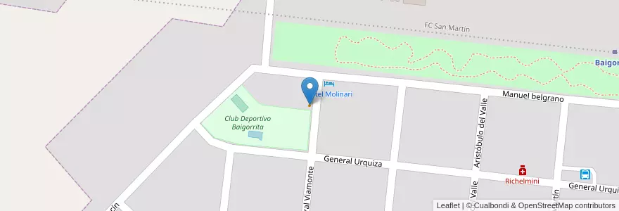 Mapa de ubicacion de Don Pedro en Argentina, Buenos Aires, Partido De General Viamonte, Baigorrita.