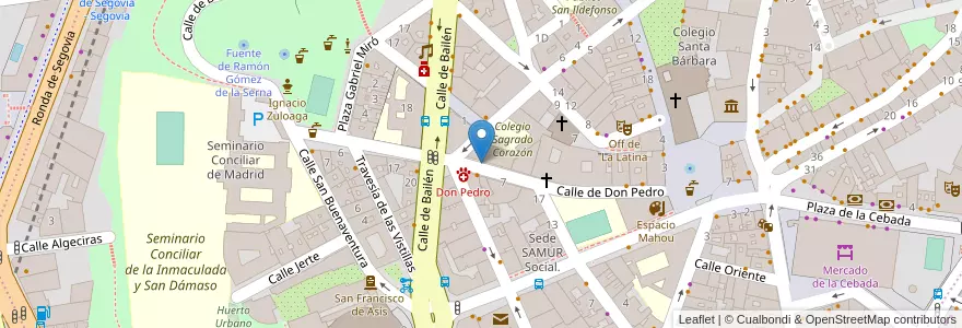 Mapa de ubicacion de DON PEDRO, CALLE, DE,14 en إسبانيا, منطقة مدريد, منطقة مدريد, Área Metropolitana De Madrid Y Corredor Del Henares, مدريد.