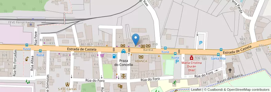 Mapa de ubicacion de Don Pepe en Spanje, Galicië, A Coruña, Ferrol, Narón.