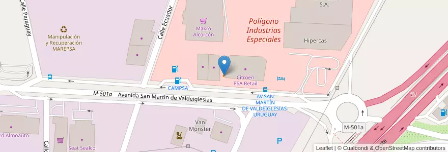 Mapa de ubicacion de Don Pepín en 西班牙, Comunidad De Madrid, Comunidad De Madrid, Área Metropolitana De Madrid Y Corredor Del Henares, Alcorcón.