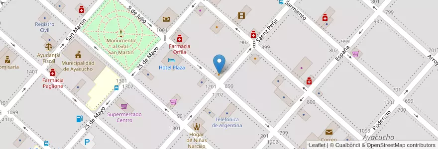 Mapa de ubicacion de Don Pipo en Argentinië, Buenos Aires, Partido De Ayacucho, Ayacucho.