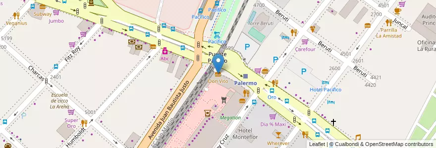 Mapa de ubicacion de Don Vito, Palermo en Argentinien, Ciudad Autónoma De Buenos Aires, Buenos Aires, Comuna 14.
