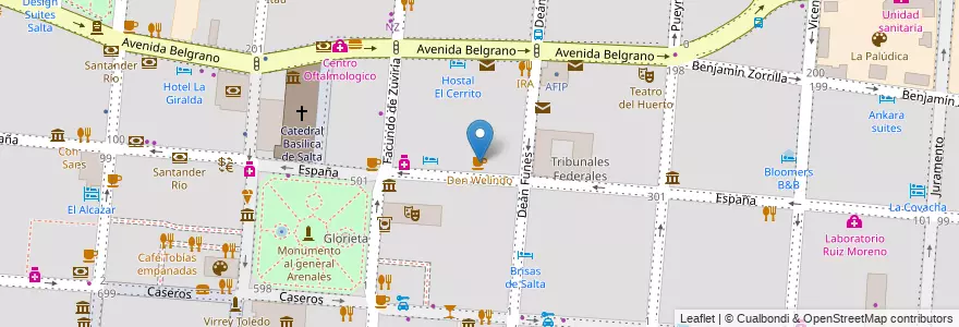 Mapa de ubicacion de Don Welindo en Аргентина, Сальта, Capital, Municipio De Salta, Salta.