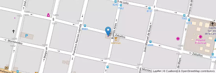 Mapa de ubicacion de Doña Elena en Аргентина, Санта-Фе, Departamento Rosario, Municipio De Rosario, Росарио.