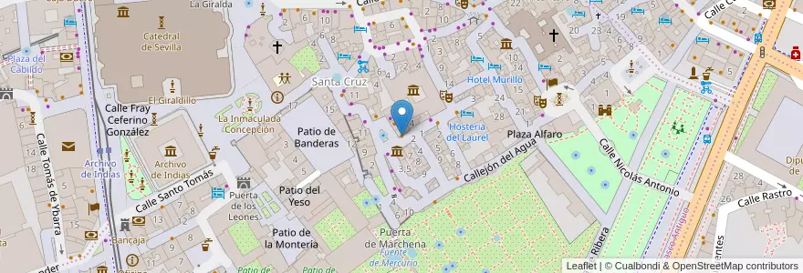 Mapa de ubicacion de Doña Elvira en 스페인, Andalucía, Sevilla, 세비야.