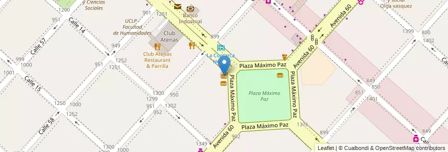 Mapa de ubicacion de Doña Olinda, Casco Urbano en الأرجنتين, بوينس آيرس, Partido De La Plata, لابلاتا.