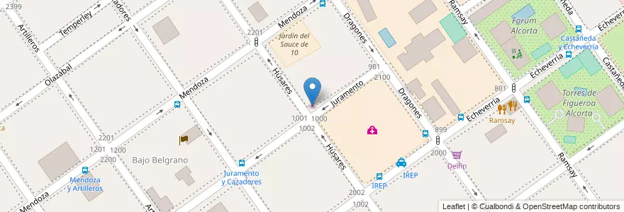 Mapa de ubicacion de Doña Rosita, Belgrano en 阿根廷, Ciudad Autónoma De Buenos Aires, 布宜诺斯艾利斯, Comuna 13.