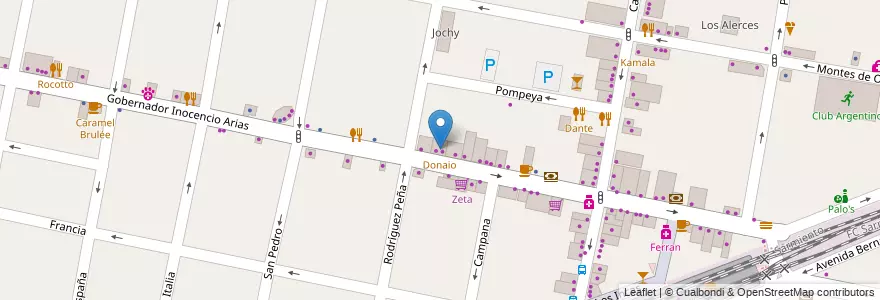 Mapa de ubicacion de Donaio en Argentinië, Buenos Aires, Partido De Morón, Castelar.