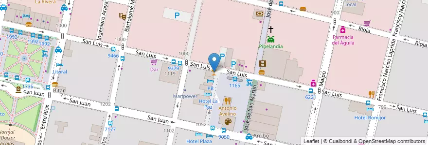 Mapa de ubicacion de Donal en Аргентина, Санта-Фе, Departamento Rosario, Municipio De Rosario, Росарио.