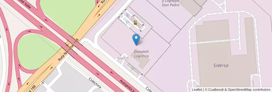 Mapa de ubicacion de Donatelli Logística en الأرجنتين, بوينس آيرس, Partido De San Nicolás, San Nicolás De Los Arroyos.