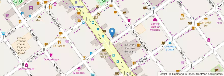 Mapa de ubicacion de Donato Delego, Belgrano en Argentinië, Ciudad Autónoma De Buenos Aires, Buenos Aires, Comuna 13.