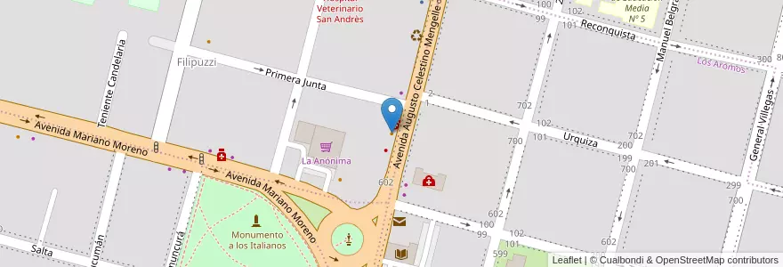 Mapa de ubicacion de Donato Restobar Cervecero en アルゼンチン, チリ, リオネグロ州, Cipolletti, Departamento General Roca.