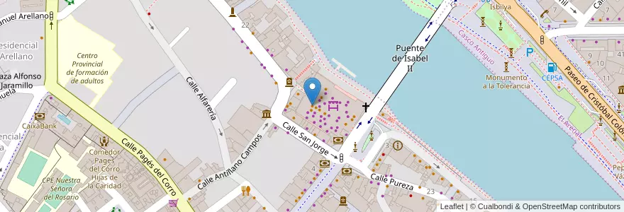 Mapa de ubicacion de Donde Juan Carlos en 西班牙, 安达鲁西亚, Sevilla, Sevilla.
