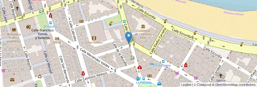 Mapa de ubicacion de Döner Kebab en İspanya, Asturias, Asturias, Gijón/Xixón.