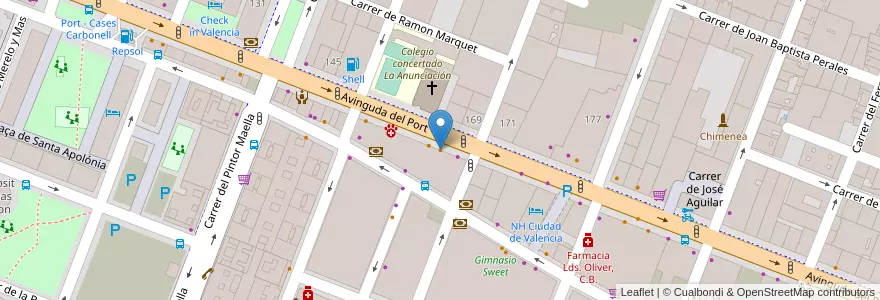Mapa de ubicacion de Doner Kebab en İspanya, Comunitat Valenciana, València / Valencia, Comarca De València, València.