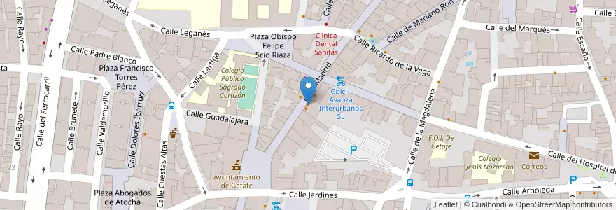 Mapa de ubicacion de Doner Kebab El Parque en إسبانيا, منطقة مدريد, منطقة مدريد, Área Metropolitana De Madrid Y Corredor Del Henares, Getafe.