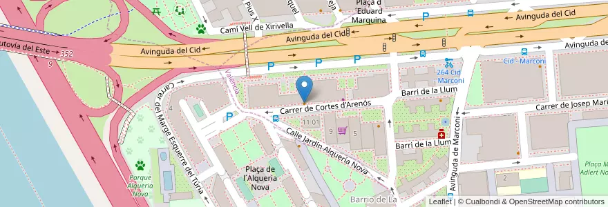Mapa de ubicacion de Doner Kebab Tussar en Espagne, Communauté Valencienne, Valence, L'Horta Oest.