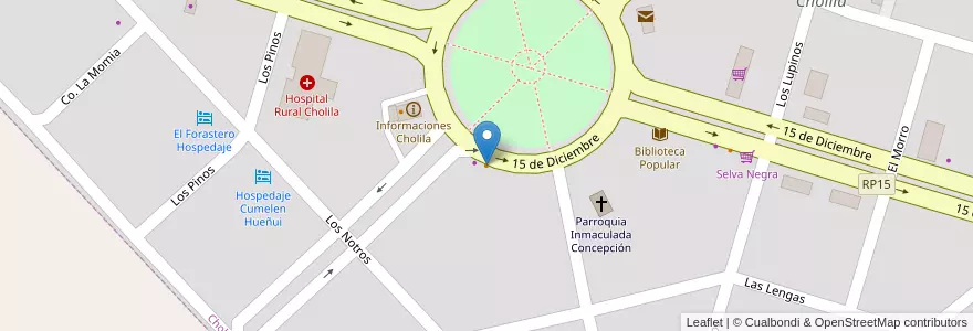 Mapa de ubicacion de DonLeandro en Argentinien, Chile, Chubut, Departamento Cushamen, Cholila.