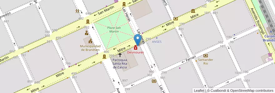 Mapa de ubicacion de Donna en アルゼンチン, ブエノスアイレス州, Brandsen.