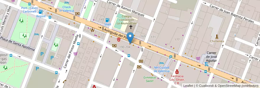 Mapa de ubicacion de Donner Kebab en スペイン, バレンシア州, València / Valencia, Comarca De València, València.
