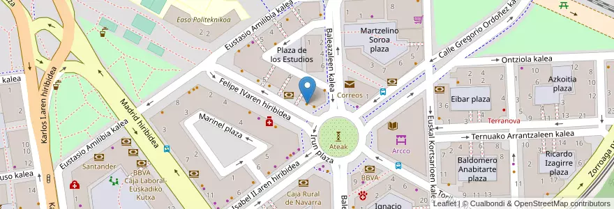 Mapa de ubicacion de Donosti en Espagne, Pays Basque Autonome, Guipuscoa, Donostialdea, Saint-Sébastien.