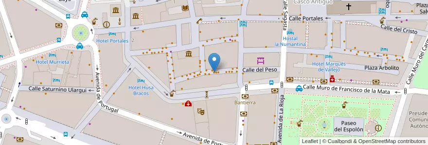Mapa de ubicacion de Donosti en スペイン, ラ・リオハ州, La Rioja, Logroño.