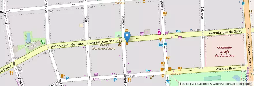 Mapa de ubicacion de Doppelganger, San Telmo en Argentinien, Ciudad Autónoma De Buenos Aires, Comuna 1, Buenos Aires.