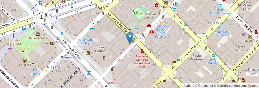 Mapa de ubicacion de Dora Tapas Bar Restaurant en 西班牙, Catalunya, Barcelona, Barcelonès, Barcelona.