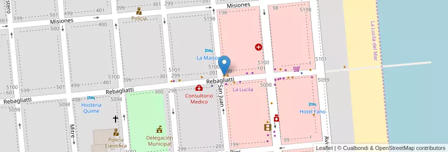 Mapa de ubicacion de Dorak en 아르헨티나, Partido De La Costa, La Lucila Del Mar.