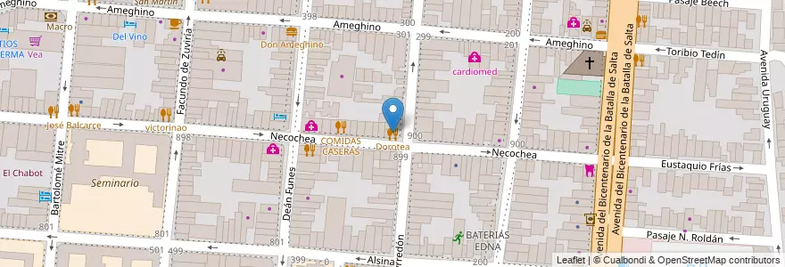 Mapa de ubicacion de Dorotea en Аргентина, Сальта, Capital, Municipio De Salta, Salta.