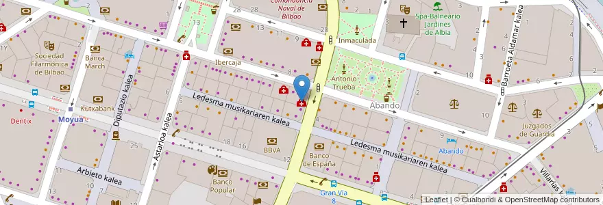 Mapa de ubicacion de Dorsia en Spanien, Autonome Gemeinschaft Baskenland, Bizkaia, Bilboaldea, Bilbao.