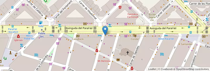 Mapa de ubicacion de Dos Asnos en Sepanyol, Catalunya, Barcelona, Barcelonès, Barcelona.