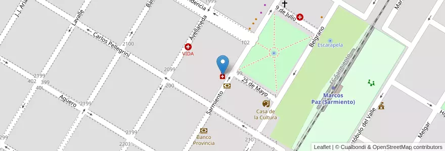Mapa de ubicacion de Dos de Enero en Arjantin, Buenos Aires, Partido De Marcos Paz, Marcos Paz.