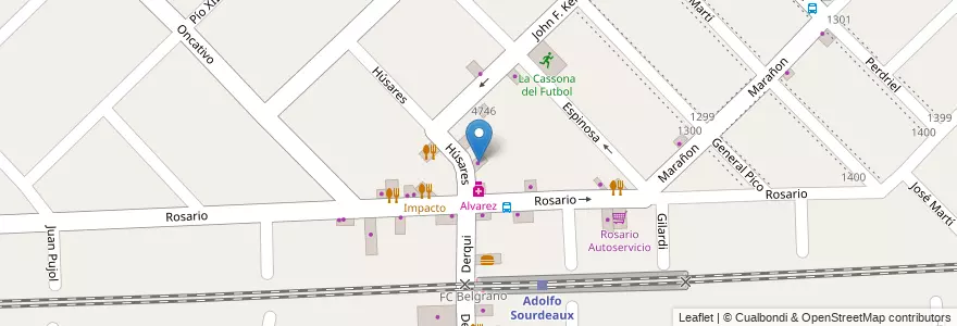 Mapa de ubicacion de Dos Oros en Argentine, Province De Buenos Aires, Partido De Malvinas Argentinas, Villa De Mayo, Ingeniero Adolfo Sourdeaux.