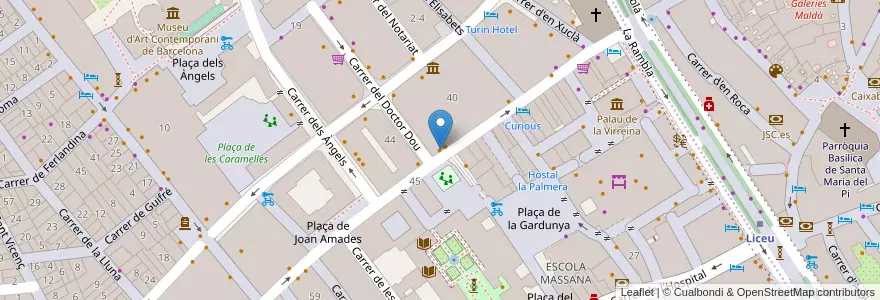 Mapa de ubicacion de Dos Trece en Spain, Catalonia, Barcelona, Barcelonès, Barcelona.