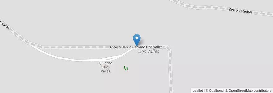 Mapa de ubicacion de Dos Valles en الأرجنتين, تشيلي, ريو نيغرو, Departamento Bariloche, Municipio De San Carlos De Bariloche.